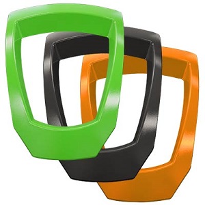 Tres aperturas de repuesto para el Nexus 30: verde, negro y naranja.