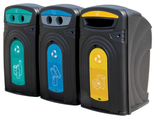 Papeleras de reciclaje para exterior Nexus® 360 litros con personalización