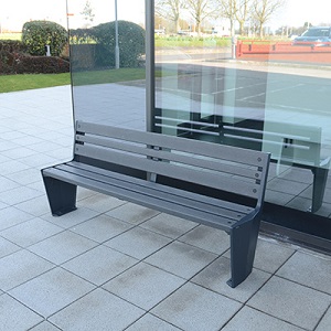 Vistra Seat with Anthracite Grey Timberpol slats