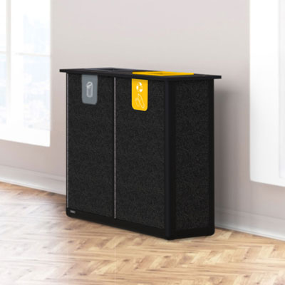 Estaci&oacute;n de reciclaje Origin&trade; Infinity Duo Slimline de 140 litros Dise&ntilde;o que ahorra espacio