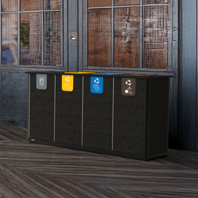 Estaci&oacute;n de reciclaje Origin&trade; Infinity Quad de 280 litros 4 Compartimentos