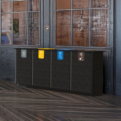 Estaci&oacute;n de reciclaje Origin&trade; Infinity Quad de 440 litros