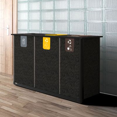 Estaci&oacute;n de reciclaje Origin&trade; Infinity Trio de 290 litros 3 compartimentos
