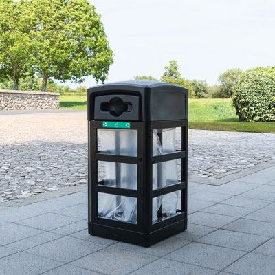 Papelera para reciclaje transparente Origin™ Aspect 110 Fabricado con materiales reciclados