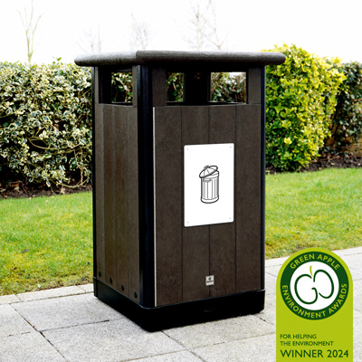 Papelera para reciclaje Origin™ Horizon 110 Fabricado con materiales reciclados