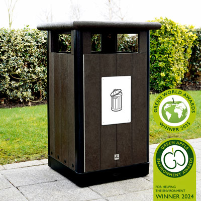 Papelera para reciclaje Origin&trade; Horizon 110 Fabricado con materiales reciclados