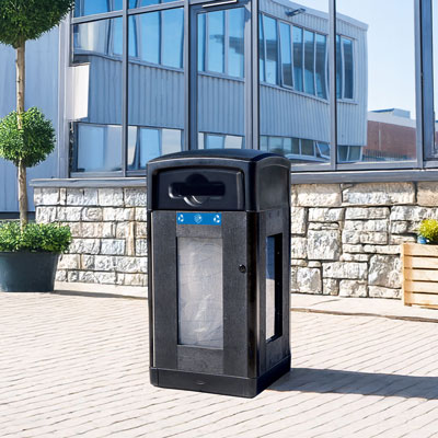 Papelera para reciclaje transparente Origin™ Insight 110 Fabricado con materiales reciclados