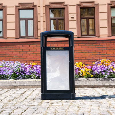 Papelera de seguridad transparente Origin™ Vision 110 Fabricado con materiales reciclados