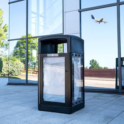 Papelera para reciclaje transparente Origin™ Vision 110 Fabricado con materiales reciclados