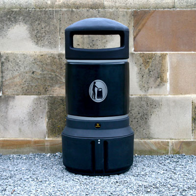 Papelera Mini Plaza® & Entrega exprés Cubo de basura de 63 litros con inserto metálico y kit de fijación al pavimento